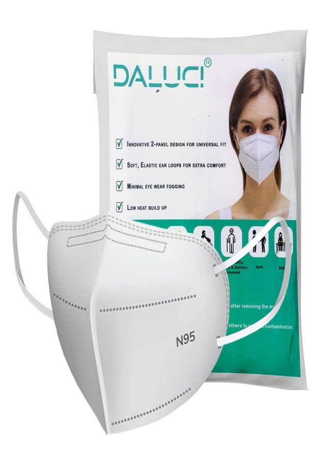 Daluci Anti Pollution N95 Reusable Unisex Non Woven fabric Face Mask, Ear Loop Style (Pack of 10) Protective Fold Flat Mask With 5 Layered Filtration, Without Valve - Image 1